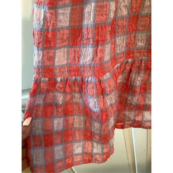 Pilcro and The Letter Press By Anthropologie Gingham Neve Top Sz M - Picture 4 of 8